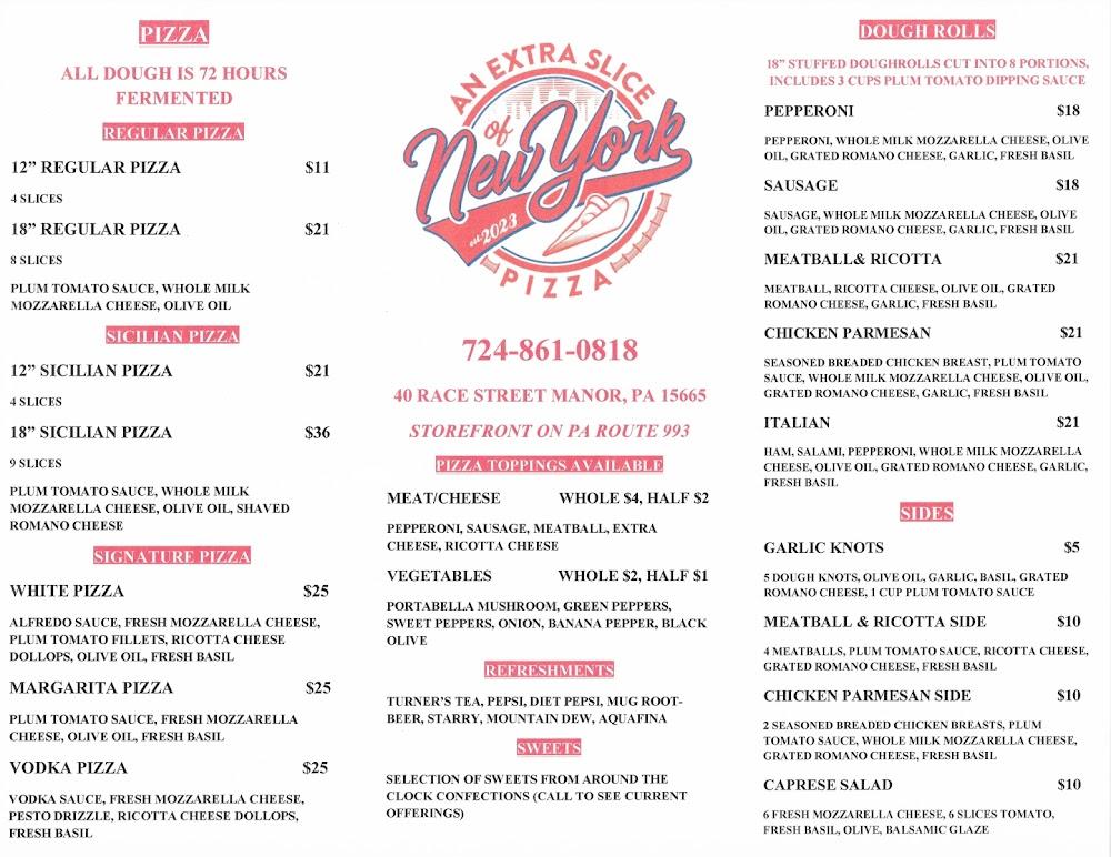 An Extra Slice Of New York Menu image 1